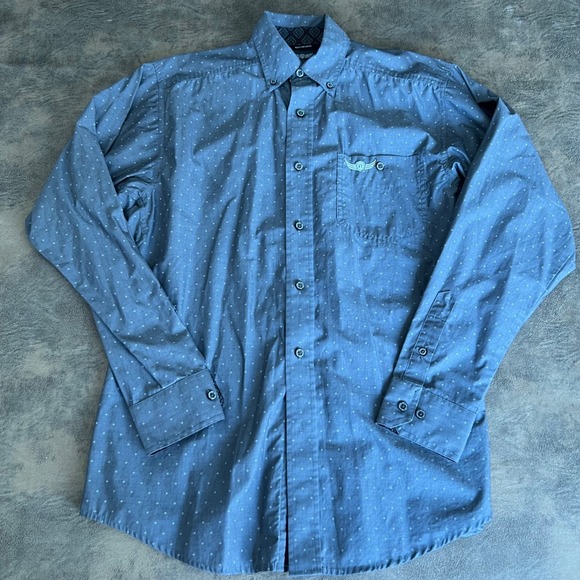 Ariat Other - Ariat Relentless Button Down Shirt Mens Small Gray Diamond Print Long Sleeve